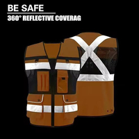 Gilet de sécurité 100% polyester réfléchissant unisexe, vêtements de travail, veste de sécurité, multi-poches, personnalisable, gilet de sécurité réfléchissant