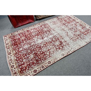 Tapis de 4,2 x 7,3 pieds, tapis vintage, tapis oriental turc en laine rouge - Product Image 2