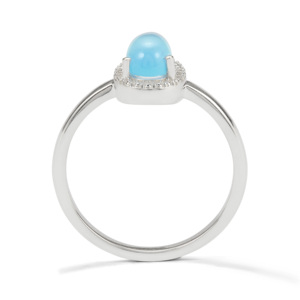 Bague en agate Paraiba avec zircon blanc en argent sterling plaqué rhodium 1,47 carats - Product Image 3