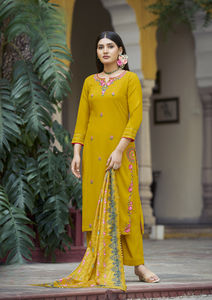 ชุดคุร์ติแบบ3ชิ้นผ้ามัสลินพิมพ์ดิจิตอลผ้านิ่มแบบดั้งเดิมแห้งเร็วน้ำหนักเบาสำหรับสาววิทยาลัยและออฟฟิศในงานปาร์ตี้ - Product Image 3