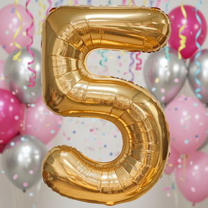 ลูกโป่งปาร์ตี้เลิฟ หมายเลข 5 สีทองแชมเปญ 1 เมตร 12 ชิ้น/ถุง - Product Image 3