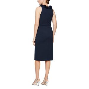 Abito tubino floreale da donna Alex Eve, comodo, taglia XS, blu, maniche corte, silhouette dritta, stampa serale naturale ODM - Product Image 2