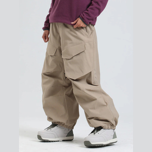 Pantalon de ski pour homme, coupe ample, avec poches cargo, KneeFlex, pour la neige urbaine et les pentes, grande taille, séchage rapide, coupe-vent, doublure polaire, imperméable - Product Image 6