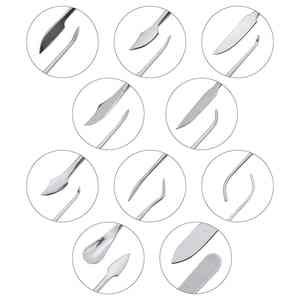 Juego de 10 piezas Kit de tallado de cera Cuchillo de escultura quirúrgica dental Kit de herramientas de Instrumentos dentales - Product Image 2
