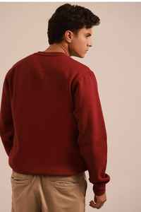 Sweat à capuche en coton polaire épais avec logo personnalisé Pull Sweat-shirt pour hommes Oversize Drop Shoulder O Neck Plain Dyed pour l'hiver - Product Image 3