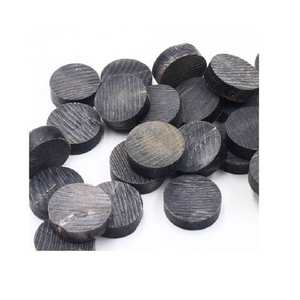 Boutons-pression en corne de buffle naturelle faits à la main, écologiques, de haute qualité, motif rond sans trou, fabricant indien de premier plan, noir - Product Image 1