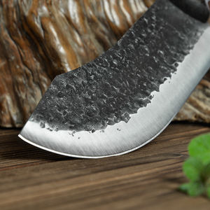 Venta al por mayor pedidos a granel personalizados Servicio OEM ODM Mango de madera negra Acero inoxidable Cocina forjada Cuchillo de chef Hoja afilada fija - Product Image 2