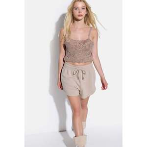 Blusa Corta Informal de Punto con Tirantes Finos y Mangas Cortas, Logotipo Frontal, 100% Acrílico, Modelo 00334 - Product Image 2