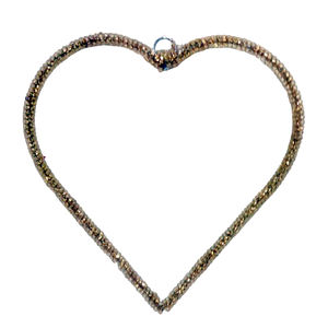 Coeur Tenture Murale Décor Artisanat Fer/Perles Suspendus Nickelage pour La Maison Et La Décoration De Noël À La Main - Product Image 3