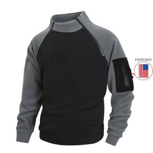 Wholesale Plus Size Men's quarter zip <b>top</b> <b>Coat</b> European Size Slim Fit Stand Collar Long Sleeve Pullover Personalized - Product Image 1