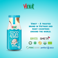 Bouteille d'eau de 280ml pour yaourt à la noix de coco sans sucre faible en gras OEM de marque privée Vietnam boisson fabriquée dans un emballage en boîte
