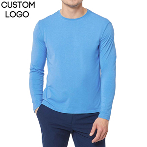 Camiseta de Manga Larga para Hombre, Fabricada con Algodón 100%, Cómoda, Transpirable, de Talla Grande, con Logotipo Personalizado y Estampado Digital - Product Image 1