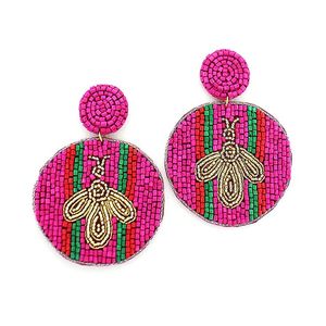 Boucles d'oreilles légères perlées et brodées - Product Image 3