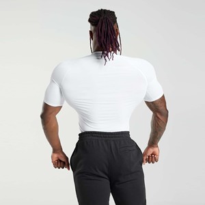 T-shirt de sport pour homme, compression, anti-rides, écologique, séchage rapide, respirant, entraînement en salle de sport, décontracté, fitness, imprimé léger, vêtements de sport - Product Image 3