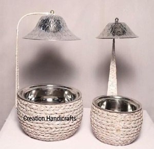 หม้ออุ่นอาหารดีไซน์สวย ชุบเงิน รุ่นใหม่ล่าสุด สวยงาม ทนทาน ใช้สำหรับอุ่นอาหารและเสิร์ฟอาหาร - Product Image 1