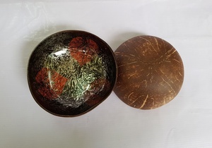 Top Seller Best Quality Lacquered Coconut Bowls Natural Butterfly Arted Colorful Eco-Friendly Minimalist <b>Cheap</b> From Vietnam - Product Image 6