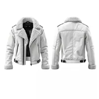 Veste d'aviateur en cuir d'agneau pour homme Raf B3, veste bomber d'hiver pour pilote