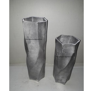Venta al por mayor de alta calidad, mesa decorativa con estilo moderno, centro de mesa de boda, Vese de flores con acabado de níquel de aluminio para Decoración - Product Image 5