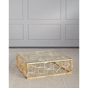 Meubles de salon de style rond moderne pieds en métal argenté Table d'appoint en métal moderne - Product Image 1