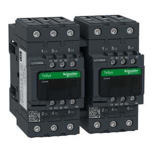 Contattore di Inversione SCHNEIDER ELECTRIC LC2D50AG7 TeSys Deca 3P(3NO) AC-3 <=440V 38A con Bobina 100V AC e Terminali a Vite - Product Image 1