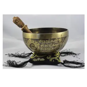 ชุดชามร้องเพลงสไตล์ทิเบตโบราณพร้อมค้อนและเบาะสำหรับการทำสมาธิการรักษาจักระโยคะและสติ7" - Product Image 1