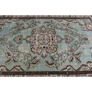 Alfombra de lana clásica verde Beige de 5,4x9,2 pies, diseño turco Aubusson, alfombra para sala de estar, látex de retazos para uso en pasillo y dormitorio - Product Image 5