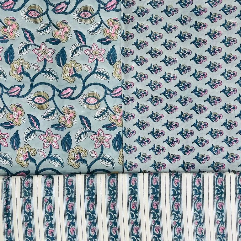 Hand block printed Cotton Liberty Material 100% Cotton Fabric Garments by the Yard at factory rate Supplier H-09