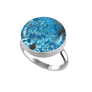 925 Sterling Silver Ring Bezel Setting Natural <b>Turquoise</b> Gemstone Mix Shapes Classic Wedding Party Trendy Fashionable Unisex - Product Image 4