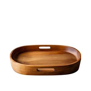 Plateau de service en bois sculpté à la main en forme de fleur, plateau décoratif en bois naturel texturé en nid d'abeille pour sushi, en-cas, pain et vaisselle de cuisine - Product Image 3