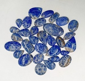 Natural <b>Lapis</b> <b>Lazuli</b> Cabochon Unique Blue Oval Cut Gemstone Pair Gemstone Lot - Product Image 3