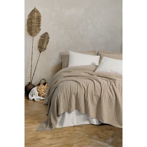 Cotton Box Natura King/Queen <b>Bedspread</b> Quilt <b>Set</b> Vilo Beige Floral Print Cover Polyester Material for Home or Hotel Use - Product Image 1
