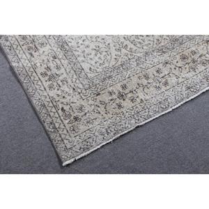 พรมตุรกีวินเทจ ขนาด 6.4x9.9 ฟุต (196x302 ซม.) ลายดอกไม้สีขาว - Product Image 4