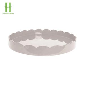 Vietnam Good Quality Factory Direct Price OEM Scallop Lacquer Serving Tray High Quality Finishing Matte Glossy Lacquer <b>Bar</b> Trays - Product Image 2