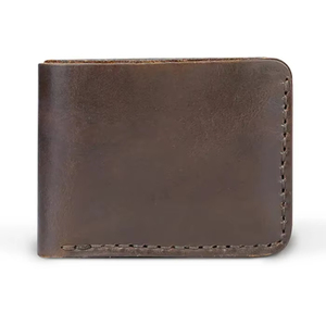 Cartera corta personalizada Premium para hombre de cuero genuino de alta calidad diseño oscuro extraíble tarjetero múltiple bajo MOQ negocios Vintage - Product Image 1