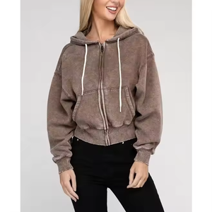 Sweat à capuche unisexe personnalisé avec fermeture éclair, OEM, manches longues, 100% coton molletonné, French Terry, respirant, séchage rapide, tailles américaines pour l'hiver - Product Image 6