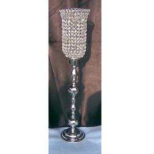 Fait à la main Unique INS Bougie Pilier Titulaire Argent Harricane Cristal Tissage De Noël Vintage Métal Maison Hôtel Décoration De Mariage - Product Image 1