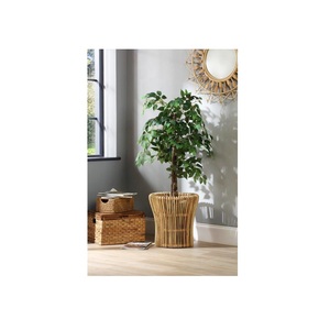 ชั้นวางกระถางต้นไม้ทำจากหวายและเหล็กสำหรับใช้ในบ้านในร่มและกลางแจ้ง - Product Image 1