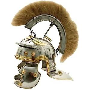 Casco de Guerrero Romano Gladiador, Acabado Plateado, Estilo Vintage, Imitación Antigua, Pulido a Mano, Disfraz de Guerrero, Casco Metálico Usable - Product Image 2