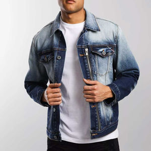 Nouveau design Veste en jean lourde à séchage rapide pour hommes Tissu confortable Veste en jean pour hommes de bonne qualité bon marché - Product Image 1