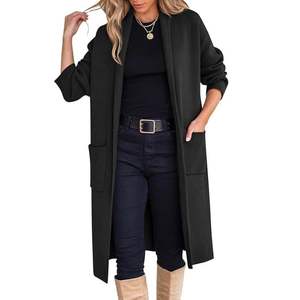 Manteau d'hiver long matelassé imperméable pour femmes coupe régulière vêtements d'extérieur à poitrine blanc avec ouate de coton et manteaux de Style de poche - Product Image 1