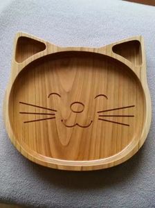 Venta caliente bambú en forma de gato ecológico bambú bandeja de madera comida té café plato para servir fruta pan bandeja platos plato para aperitivos - Product Image 3