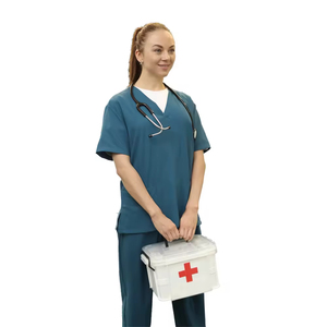 Uniformes Médicos Unisex de Último Diseño, Conjuntos de Uniformes de Enfermería Elegantes, de Lona, Secado Rápido y Transpirables - Product Image 4