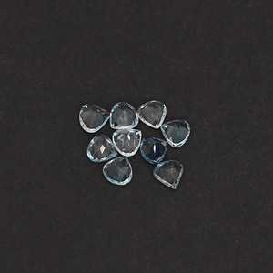 Corte de corazón de Aguamarina brasileña natural 5x5mm 3,30 Cts 9 PCS Lote de piedras preciosas sueltas para la fabricación de joyas - Product Image 5
