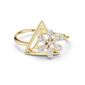 Bague Flocon de Neige en Diamant Cultivé en Laboratoire 0,146 CT pour Femme, Clarté VVS-VS EF, Or 18KT, 14KT, 10KT et Argent 925, Rose, Jaune - Product Image 2