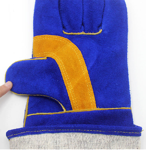 Guantes de soldadura de cuero de vaca divididos Argon MIG TIG de calidad superior, protección de seguridad industrial, Palma reforzada resistente al calor - Product Image 4