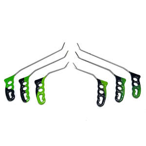 Rynora Edition 6 pièces en acier pour outils PDR Pointe pointue Double courbure gauche et droite Tiges de débosselage sans peinture - Product Image 4