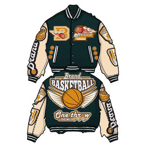 Yingling personalizado de alta calidad Chenille bordado Varsity chaqueta de béisbol Bomber mangas de cuero con patrón de letras - Product Image 6