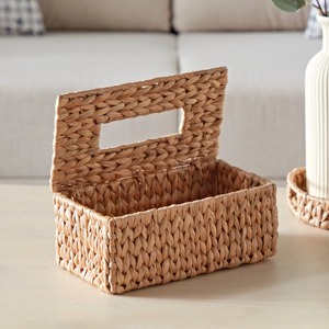 Boîte à mouchoirs en jacinthe d'eau, boîtes de rangement faites à la main, écologiques, naturelles, décoration intérieure et extérieure, vente en gros du Vietnam - Product Image 2