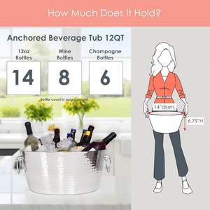 Enfriador de bebidas de acero inoxidable Bañera de hielo de 14 "para fiestas Bar Accesorios para restaurantes y hoteles - Product Image 6