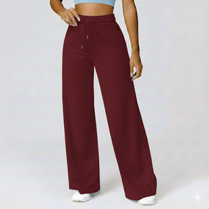 Pantalones Deportivos de Pierna Ancha de Cintura Alta para Mujer, Personalizados, de Invierno, de Felpa Suave, con Encaje, Frente Plano, Ajuste Relajado, Cómodos, Casuales, de Moda - Product Image 1